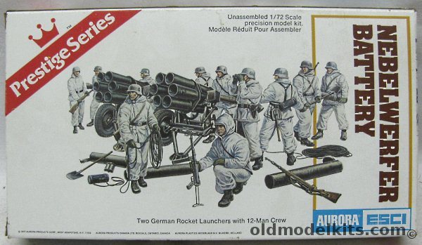 Aurora-ESCI 1/72 Nebelwerfer Battery - German Rocket Launcher with 12 Man Crew, 6212 plastic model kit